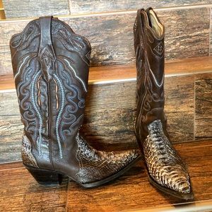 Corral Sky Blue/Brown Python Triad Boots